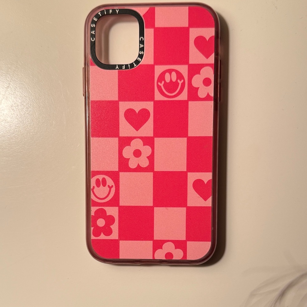 Casetify Red and Pink Patterned iPhone Case